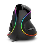 DeLUX Wired Ergonomic Mouse, Large Vertical Mouse, RGB Backlit, 12800 DPI, Removable Wrist Rest, 6 Programmable Buttons, for Carpal Tunnel, for Laptop/PC/Mac (M618Plus RGB)