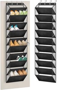 AOODA 10 Tier Clear Over the Door Shoe Organizer Storage, Deep Pockets Large Hanging Shoe Rack for Closet Door, Fit 20 Pairs Shoe Holder Hanger for Sneakers, Boots (Black)