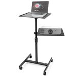 Duronic Projector Stand WPSLS2, Adjustable Video Projector Floor Table on Wheels, Tall Moveable Laptop Trolley, Portable with Caster Wheels, Adjustable Height, 10kg Capacity