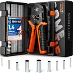 SOMELINE® Crimping Tools Set with 9 Types of Uninsulated Ferrules - Ferrule Pliers 0.25-10mm²(AWG 24-8) I Electricians Tools, Crimper, Crimping Pliers, Wire Crimping Tool, Crimping Tool