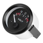 Car Universal Voltmeter, Universal 12V Car Voltmeter 52mm/2in Voltage Meter Gauge Measurement Range 8-16V BX100007