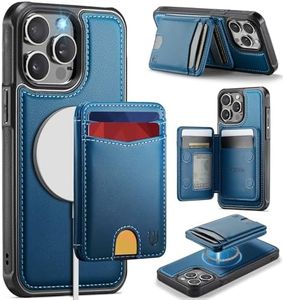 Usroom for iPhone 15 Pro Detachable Wallet Case with Card Holder, 2 in 1 RFID Blocking Credit Slots Kickstand Shockproof Phone Wallet for iPhone 15 Pro 6.1" Blue