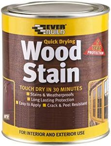 Everbuild Satin Wood Stain – Indoor And Outdoor Use – Weatherproof – UV-Resistant – Quick Drying – Solvent Free – Teak – 250ml