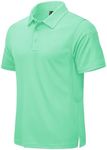 CRYSULLY Polo Shirts for Men Golf Shirt Short Sleeve Tactical Performance Polo T Shirts Dry Fit for Work, Fishing, Hiking Mint Green M