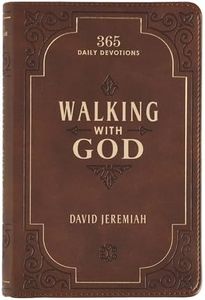 Walking with God Devotional - Brown Faux Leather Daily Devotional for Men & Women 365 Daily Devotions