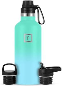 IRON °FLASK Botella de Agua para Deportes de Boca Estrecha - 32 oz, 3 Tapas (Tapa de Pico), Acero Inoxidable con Aislamiento al vacío, frío Caliente, Cielo Moderno de Doble Pared