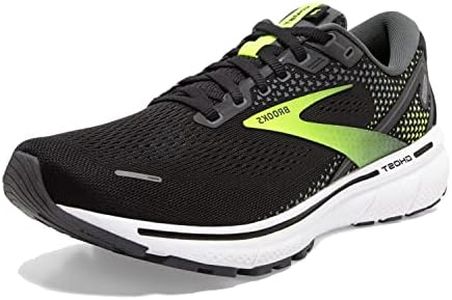 Brooks Men's Ghost 14 Athletic Road Running Shoes, Black/Green, Size US 10