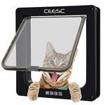 CEESC Cat Flap Door Magnetic Pet Screen with 4 Way Lock for Puppies and Small Dogs, 3 Sizes 2 Colors Options (M: 7.56(W) X 7.87(H) 2.17(D), Black)