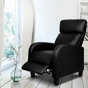 Artiss Recliner Chair Black Leather Lounge Sofa Armchair, Home Furniture Health Personal Care