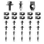 45PCS Universal Engine Under Cover Splash Shield Body Bolts Screws, Bumper Clips Extruded U-Nuts Kit Compatible With Nissan 350z 370z Infiniti G35 G37 EX35 FX35 FX45