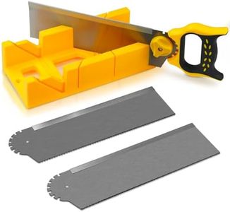 Konvixon 4PCS Miter Box and Saw Set, 4.13 × 12-Inch Extra-Wide Mitre Box with 3 Mitre Saws for Heavy-Duty Tasks, Miter Box with Saw Included for Precise Miter and Bevel Cuts Woodworking DIY Crafting