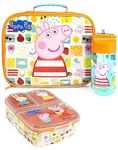 Peppa Pig Lunch Box Set for Kids | School Food Bag, Water Bottle & Snack Pot | Adventure with George Pig, Rebecca Rabbit, Suzy Sheep | Carry Peppa's Adventure Everywhere Lunch Set