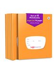 TARGET PUBLICATIONS Single Line Small Notebooks for School | 76 Pages | 15.5 x 19 cm | Brown Cover | Set of 6 | GSM 57