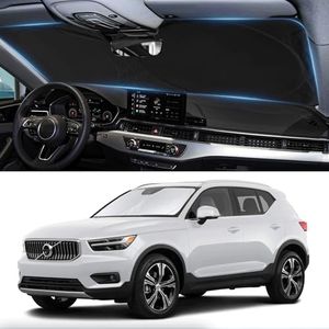 Custom Fit XC40 Windshield Sunshade for 2019-2024 2025 Volvo XC40 Accessories Front Window Shield 210T Silver Coating Cover for Windshield Sun Visor Protector Blocks UV Keep Car Cool