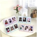 JAIMAN TOYS Fujifilm Instax Mini Transparent 3" Inch Polaroid Triple Photo Frame For Tabletop Display of Small Cards, Photos - Pack of 5