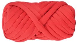 Chunky Yarn for Hand Knitting & Crocheting Chunky Blanket，Soft Bulky Giant Thick Cotton Tube Yarn for Weave Craft Crochet （Red，1.1lbs）