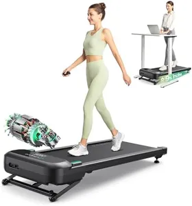 UREVO Smart Walking Pad Treadmill,9% Auto Incline, Quiet Operation, 2.5HP Dual Brushless Motorized, Standing Desk Treadmill, AI App with World Tour & HIIT, 12-Point Shock Absorption, Immersive Hiking