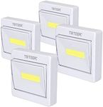 Wall Light, Super Bright, Battery Operated, Stick Anywhere, 200 LM Cob Led Light Switch Nightlight, Tap Lights for Closet, Shed, Attic, Emergency (4 Pack)…