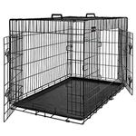 Feandrea Dog Cage, Dog Crate with 2 Doors, 92.5 x 57.5 x 64 cm, Black PPD36BK