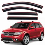 Lightronic WV194072 in-Channel Side Window Deflectors & Visors Vent Rain Guards, Dark Smoke, 4-Pieces Set, Fits 2009-2020 Dodge Journey