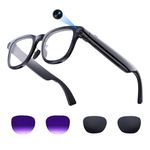 AI Smart Glasses with 4K Camera, 8MPW Anti-Shake Bluetooth Glasses, 1080P Video Recording Dual Mic Noise Reduction, Real Time Translation&Simultaneous Interpretation (Normal)
