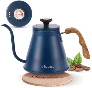 Harriet Gooseneck Kettle with Thermometer for Pour Over Coffee and Tea, 37 fl oz, Stainless Steel, Durable 3-Layer Base, Ideal Spout for Precision Pouring, Compatible with all Stove Tops, Blue