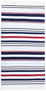 LINENOVA 100% Cotton Beach Towel -86x163cm Sand Free Beach Blanket Soft and Absorbent Towels for Swimming, Sports, Beach, Gym, Travel ((Nautical Stripe