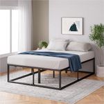 Zinus Joseph 45cm Double Bed Frame with Under Bed Storage and Mattress Base - Industrial Metal Steel, Black