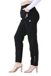 Women's Full Length Cherry Berry Trousers - Ladies Italian Plain Casual Stretchy Elasticated Waist Summer Pants Plus Size Black 20