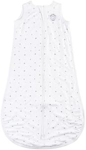 Dreamland Baby Lightweight Viscose Sleep Sack (12-24 months). 1.0 TOG Ultra Soft Blanket w/ 2-Way Zipper. 95% Viscose, 5% Spandex (White with Grey Stars). Mom-Owned US Business, Premium Materials