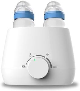 HACFUN 3 in 1 Baby Bottle Warmer & Sterilizer – Portable Double Bottle Warmer for Baby Milk, Food & Formula, Fast Heating, BPA-Free, Precise Temperature Control, 24H Keep Warm, Safe & Efficient (White)