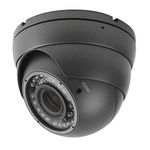 Analog CCTV Camera HD 1080P 4-in-1 (TVI/AHD/CVI/CVBS) Security Dome Camera Outdoor, 2.8mm-12mm Manual Focus/Zoom Varifocal Lens, Weatherproof Metal Housing 36 IR-LEDs Day & Night Monitoring (Grey)
