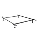 Corliving Adjustable Bed Frame – Platform Bed Frame for Box Spring and Mattress Set Adjustable Size Twin, Double, Ajustable Metal Bed Frame, Box Spring and Mattress Required