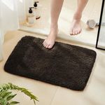 KS Home Furnishing Microfiber Super Soft Bathmats Doormats with Anti Skid Rubber Backing (24X16 in | 60X40 CM Pack of 1, Coffee)