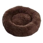 Urban Pet Gallery Fluffy Round Pet Bed for Dogs and Cats, Soft, Non-Slip and Waterproof Bottom, Orthopedic Relief (X-Large, Brown)