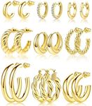 Adoyi Gold Hoop Earrings Set for Wo