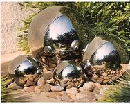 4 PC Steel Gazing Balls Silver Mirror Garden Lawn Sphere Stainless Decor Ornament