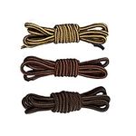 3 Pairs Round Work Boot Laces Heavy Duty, Durable Shoelaces for Hiking,Walking,Outdoor Boots and Steel Toe Cap Boots,Replacement Laces for Casual Footwear and Hunting Boots,Ribbon Shoelace for Ladies