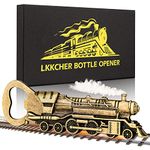 LKKCHER Steam Locomotive Gifts, Locomotive Train Bottle Openers, Birthday Gifts Fathers Gifts for Men Him Dad Women Boyfriend, Dark Silver Train Gifts Beer Gifts for Men Steam Train Fans