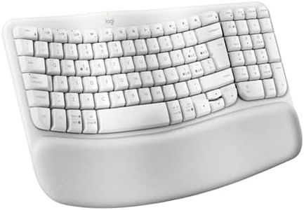Logitech Wave Keys, Teclado ergonómico inalámbrico, Blanco, Disposición QWERTZ Alemán