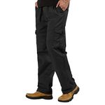 LindoMaker a line Trousers Cargo Trousers for Men UK Elasticated Waist Combat Pants Comfortable Quick Dry Walking Trousers Plus Size Summer Pants(07-Black,5XL)