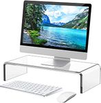 Acrylic Monitor Stand - Acrylic Laptop Stand Clear Monitor Stand Acrylic Computer Stand Acrylic Monitor Riser for Desk Keyboard Storage Office, Home, School