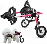 Wheelchair for Dogs,Pet Baby Adjustable Dog Wheelchair for Back Legs with Dog Leash,Lightweight Doggie/Doggy Carts with Wheels for Small Pets Hind Limbs,Disabled Hind Legs Walking Stable,Pink,S