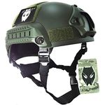 Worldshopping4U MICH 2001 Style Combat Protective Helmet with Side Rail & NVG Mount (OD Green) for Airsoft Tactical Military Sports Paintball Hunting Shooting