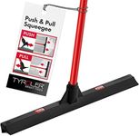 Tyroler Push & Pull Floor Squeegee Heavy Duty | 44CM Head 100% Rubber Squeegee Broom | Aluminum Anti-Rust 4-Piece Handle | Floor Wiper Multi-Surface, Hardwood, Marble, Tile, Garage, Indoor & Outdoor