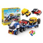 Bestie toys Building Block Toys,Construction Kit, STEM Learning Building Bricks Set, Birthday Gifts for Kids Children Girls Boys (3 in 1 Trucks Set)