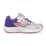 Saucony Kids Girls Cohesion Kdz A/C Running Shoe, Purple/Silver/Pink, 5 W US