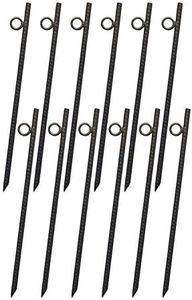Yard Tuff Grip Rebar 18 Inch Steel Durable Heavy Duty Tent Canopy Ground Stakes with Angled Ends and 1 Inch Loops for Campsites and Canopies