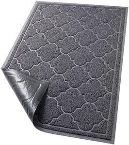 LuxStep Door Mat Large 24x36 Inch Indoor Outdoor Doormat, Non-Slip Low-Profile Design Floor Mat, Durable Trap Dirt and Dust Front Door Welcome Mat for Entryway,Patio,Garage, Grey