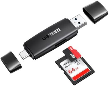 UGREEN Lector Tarjetas SD TF USB C Card Reader USB 3.0 Adaptador Tarjeta de Memoria SD Micro SD Compatible con Micro SD/Micro SDHC/Micro SDXC/TF, iPhone 16 15 Plus Pro MAX MacBook Air iPad Pro Galaxy